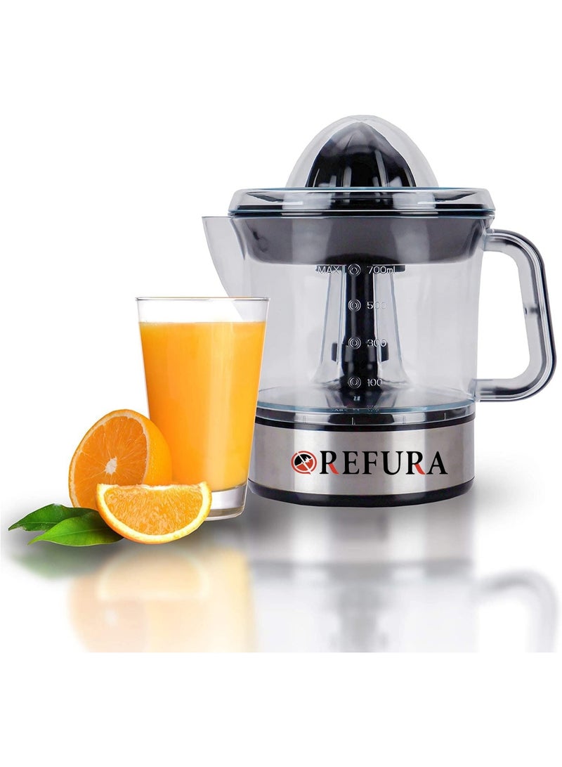 ريفورا عصارة حمضيات كهربائية | 700 ml | قوة 40 واط مع فلتر لب قابل للتعديل | عصارة عصير طازج للبرتقال والليمون واللايم والجريب فروت | تصميم ستانلس ستيل | سعة كبيرة - Image 1